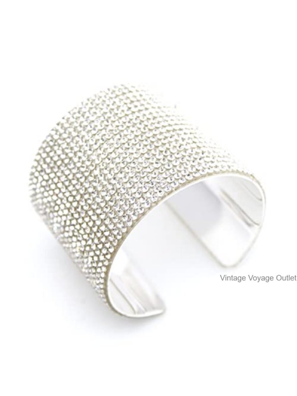 Rhinestone Wide Arm Cuff Bangle Bracelet for Women Bridal Party Prom Wedding